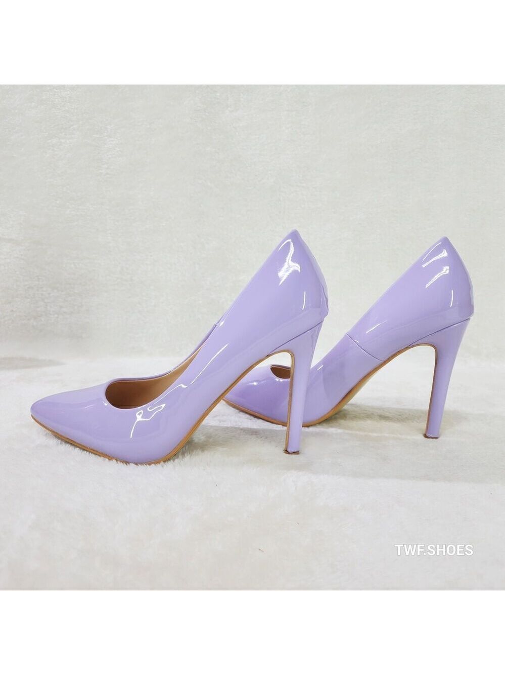 NIB Glam Lilac Purple Patent High Heel Stiletto Shoes Pumps